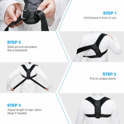 Posture Corrector | Upper Back Pain Brace | Clavicle Support Back Straightener