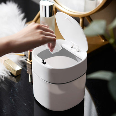 Mini Desktop Trash Can With Lid